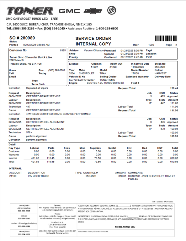 2024 Chevrolet Trax LT in Tracadie-Sheila, New Brunswick - 11 - w1024h768px