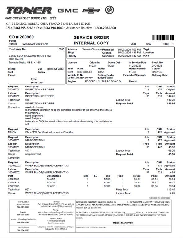 2024 Chevrolet Trax LT in Tracadie-Sheila, New Brunswick - 10 - w1024h768px
