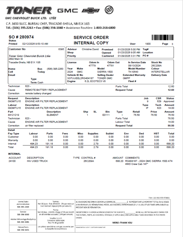 2024 GMC Sierra 1500 AT4 in Tracadie-Sheila, New Brunswick - 12 - w1024h768px