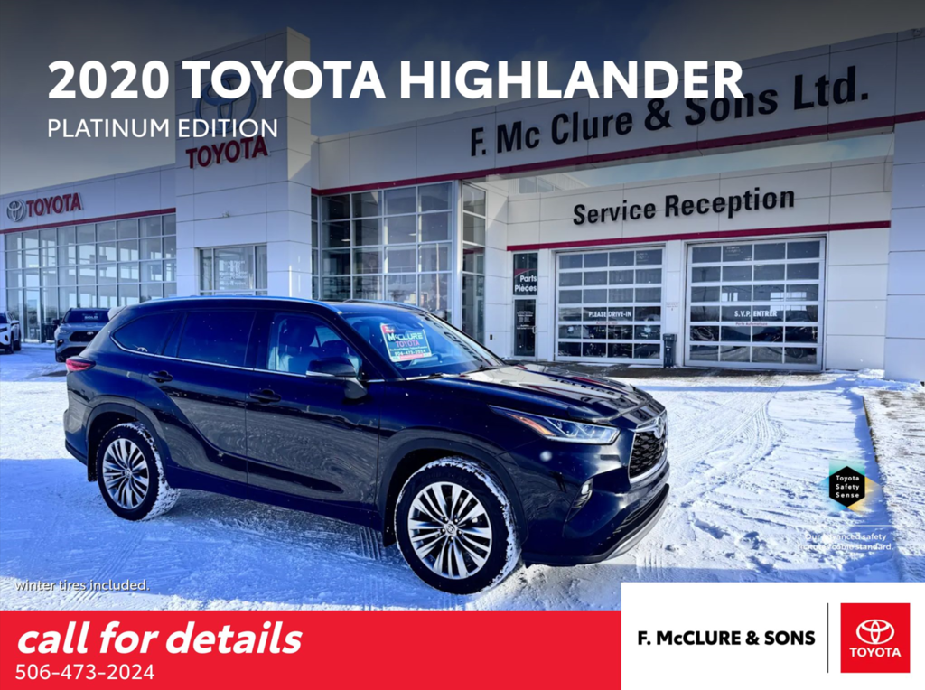 2020 Toyota Highlander LIMITED AWD in Grand Falls, New Brunswick - 1 - w1024h768px