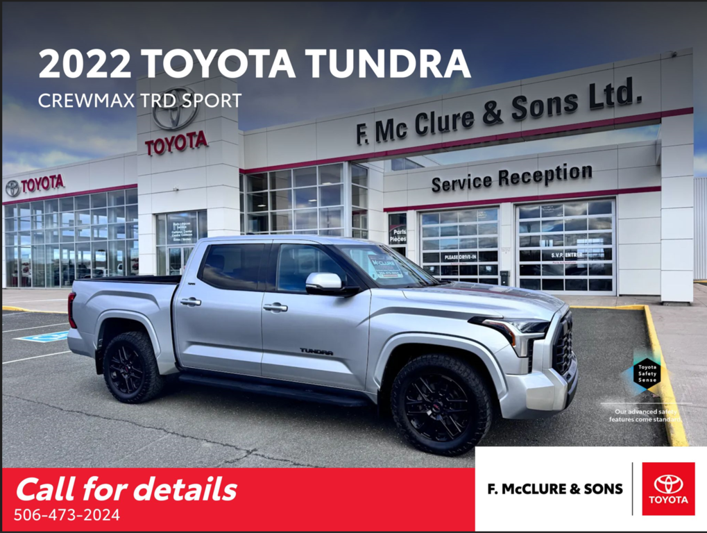 2022  Tundra CREWMAX SR in Grand Falls, New Brunswick - 1 - w1024h768px