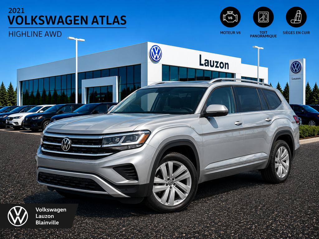 Volkswagen Atlas HIGHLINE+V6+CUIR+TOIT+AWD 2021 à Laval, Québec - 1 - w1024h768px