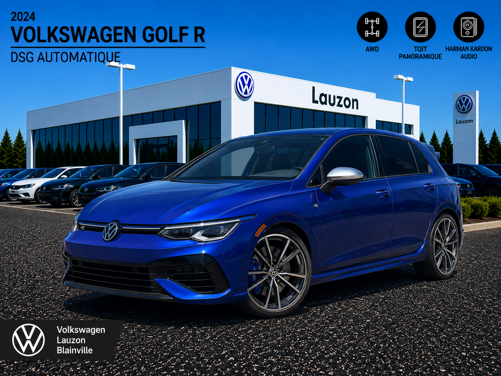 Volkswagen Golf R DSG+TOIT PANO+BAS KM+LED 2024 à Laval, Québec - 1 - w1024h768px