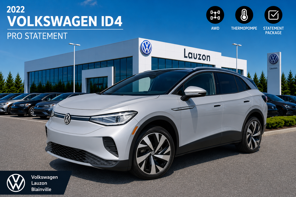 Volkswagen ID.4 PRO+STATEMENT+AWD+THERMO 2022 à Laval, Québec - 1 - w1024h768px
