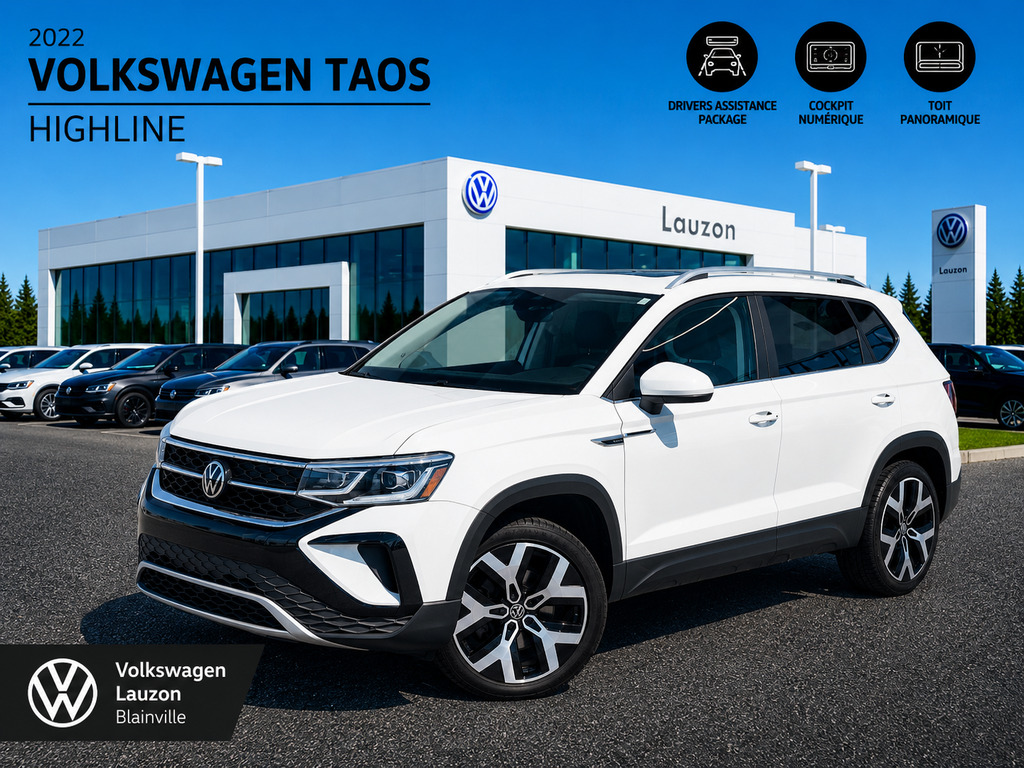 2022 Volkswagen Taos HIGHLINE+DRIVER ASSIST+LED in Laval, Quebec - 1 - w1024h768px