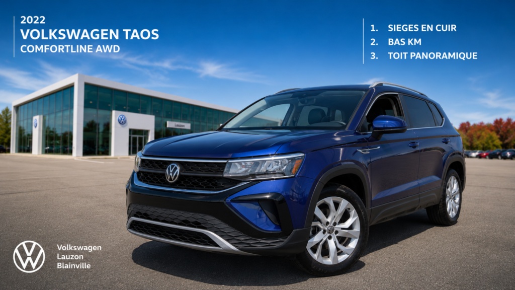 Volkswagen Taos COMFORTLINE+TOIT PANO+AWD 2022 à Laval, Québec - 1 - w1024h768px