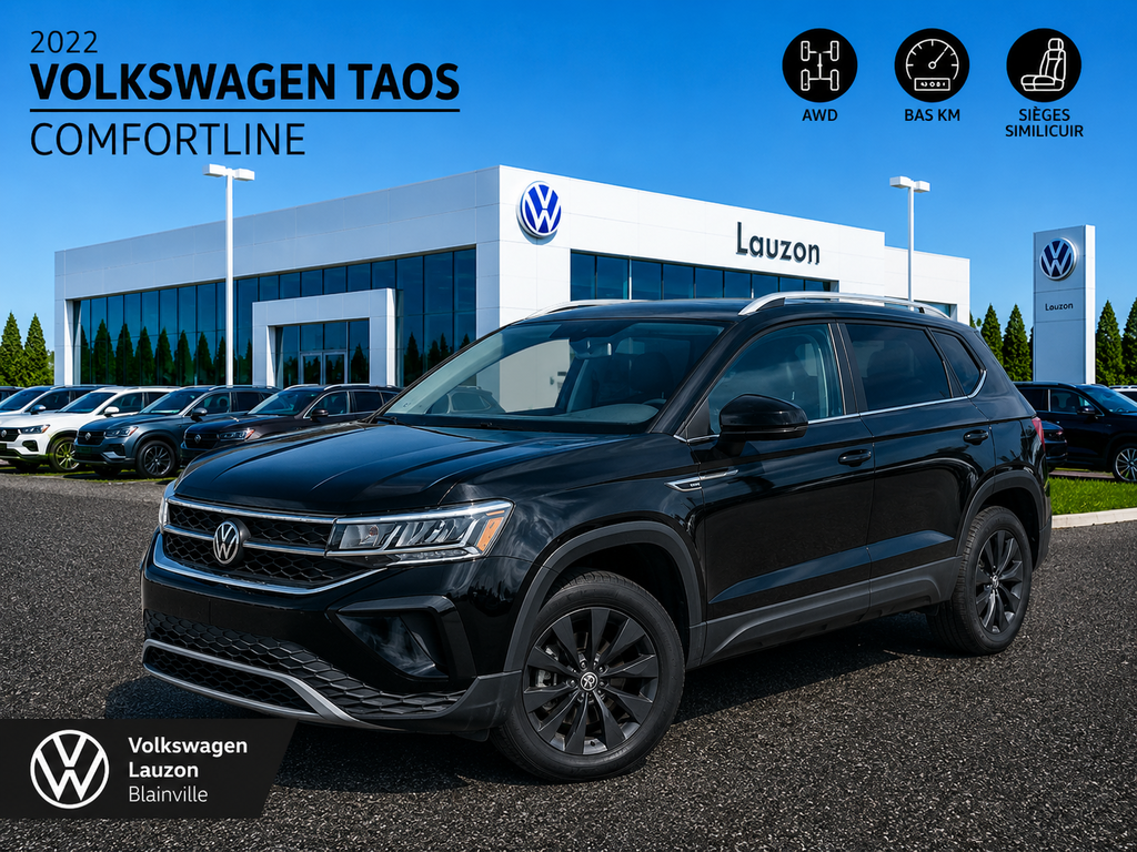 2022 Volkswagen Taos COMFORTLINE+AWD+BAS KM+ in Laval, Quebec - 1 - w1024h768px