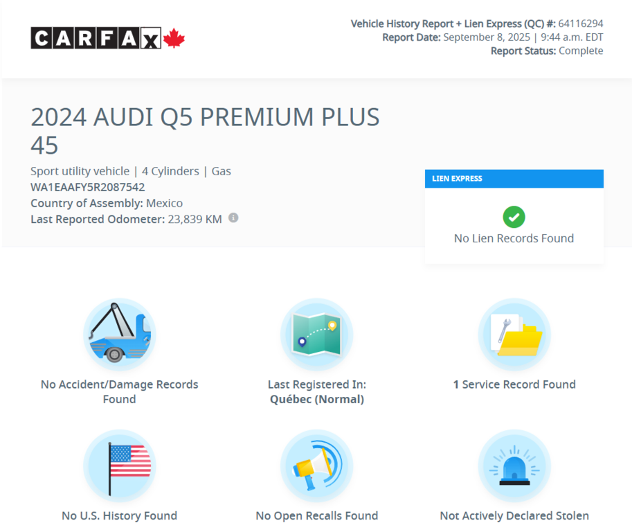 2024 Audi Q5 Progressiv TOIT PANO | CUIR | CARPLAY | CAMÉRA in Laval, Quebec - 2 - w1024h768px