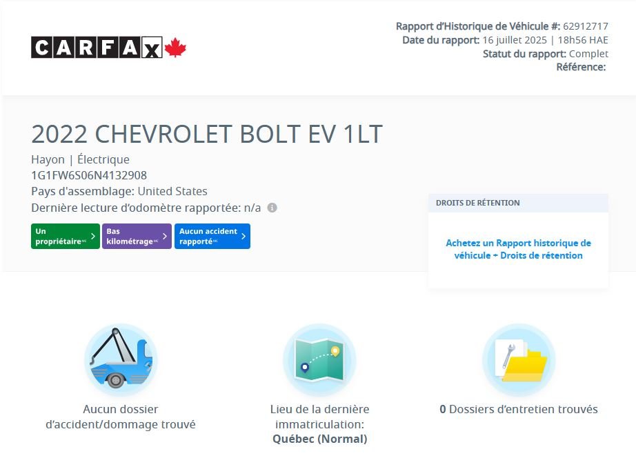 Chevrolet Bolt EV 1LT 2022 à Laval, Québec - 2 - w1024h768px