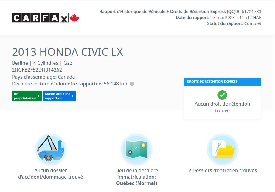 Honda Civic EX | AUTOMATIQUE | TOIT | CAMÉRA | BAS KM!! 2013 à Laval, Québec - 2 - w1024h768px