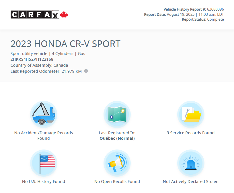 2023 Honda CR-V Sport AWD TOIT | CAMÉRA | CARPLAY | DÉMARREUR +++ in Laval, Quebec - 3 - w1024h768px