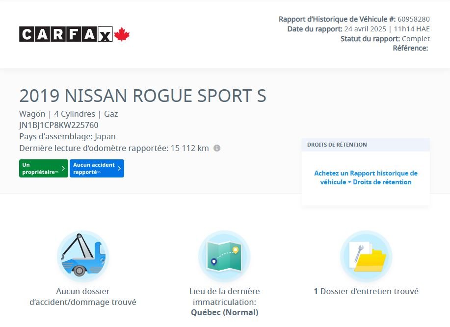 Nissan Qashqai S | SEULEMENT 18 761 KM!! | 1 SEUL PROPRIÉTAIRE!! 2019 à Laval, Québec - 2 - w1024h768px