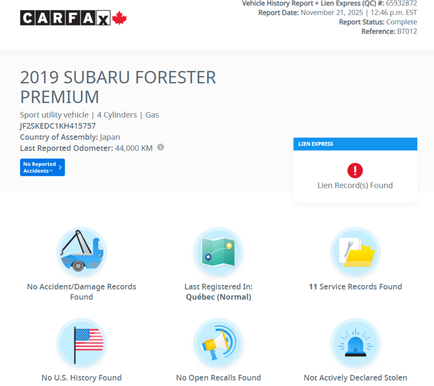 2019 Subaru Forester Convenience 2.5i | BAS KM | CAMÉRA | BLUETOOTH ++ in Laval, Quebec - 2 - w1024h768px