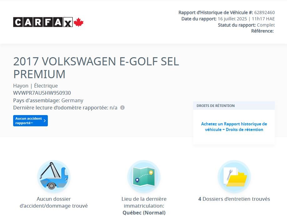 Volkswagen E-Golf Comfortline BAS KM | CARPLAY | CAMÉRA | BLUETOOTH 2017 à Laval, Québec - 2 - w1024h768px