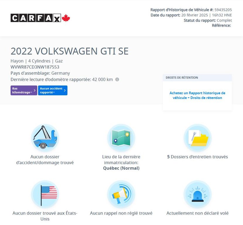 2022 Volkswagen Golf GTI Autobahn DSG | TOIT | 19 POUCES | CARPLAY | CAMÉRA in Laval, Quebec - 2 - w1024h768px