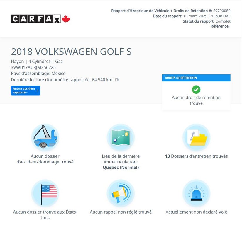 2018 Volkswagen Golf Trendline BAS KM | CARPLAY | CAMÉRA | BLUETOOTH in Laval, Quebec - 2 - w1024h768px