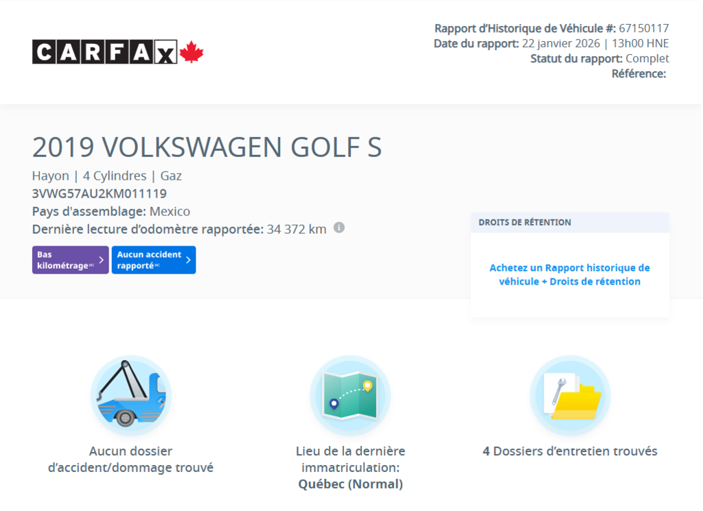 2019 Volkswagen Golf Comfortline | CARPLAY | CAM | BLUETOOTH | BAS KM ! in Laval, Quebec - 2 - w1024h768px