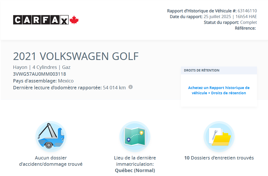 Volkswagen Golf Comfortline CARPLAY | CAMÉRA | BLUETOOTH | BAS KM 2021 à Laval, Québec - 2 - w1024h768px