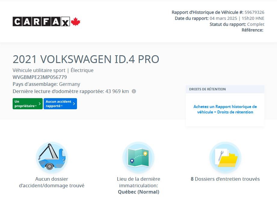 Volkswagen ID.4 Pro CARPLAY | CAMÉRA | BLUETOOTH | BAS KM | +++ 2021 à Laval, Québec - 2 - w1024h768px