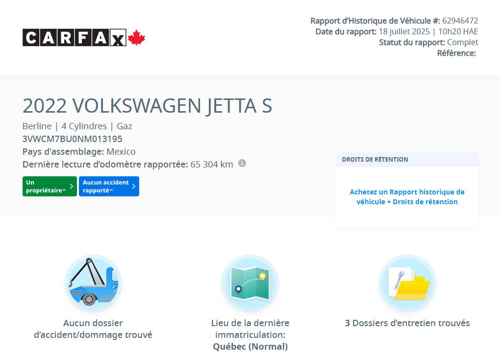 2022 Volkswagen Jetta Trendline AUTOMATIQUE | CARPLAY | CAM | BLUETOOTH in Laval, Quebec - 2 - w1024h768px