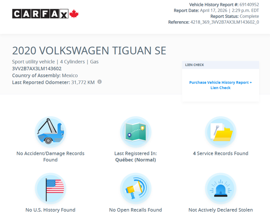 2020 Volkswagen Tiguan Comfortline TOIT PANO | CUIR | CARPLAY | CAMÉRA ++ in Laval, Quebec - 2 - w1024h768px