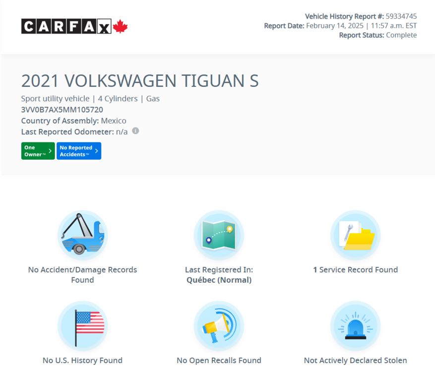 2021 Volkswagen Tiguan Trendline 4MOTION | CARPLAY | CAMÉRA | BAS KM!! in Laval, Quebec - 2 - w1024h768px