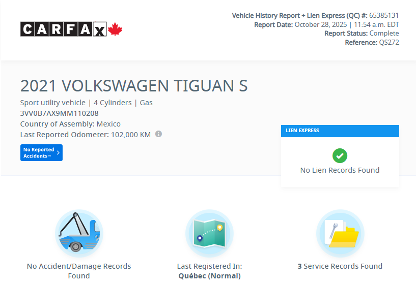 Volkswagen Tiguan Trendline | AWD | CARPLAY | CAMÉRA | +++ 2021 à Laval, Québec - 2 - w1024h768px