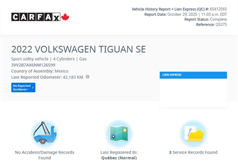 2022 Volkswagen Tiguan Comfortline BAS KM | TOIT PANO | CUIR | CARPLAY ++ in Laval, Quebec - 2 - w1024h768px