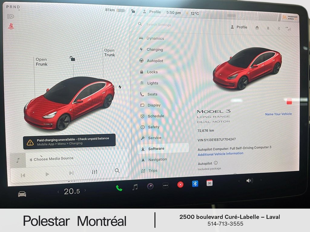 Tesla MODEL 3 Long Range 2020 à Laval, Québec - 13 - w1024h768px