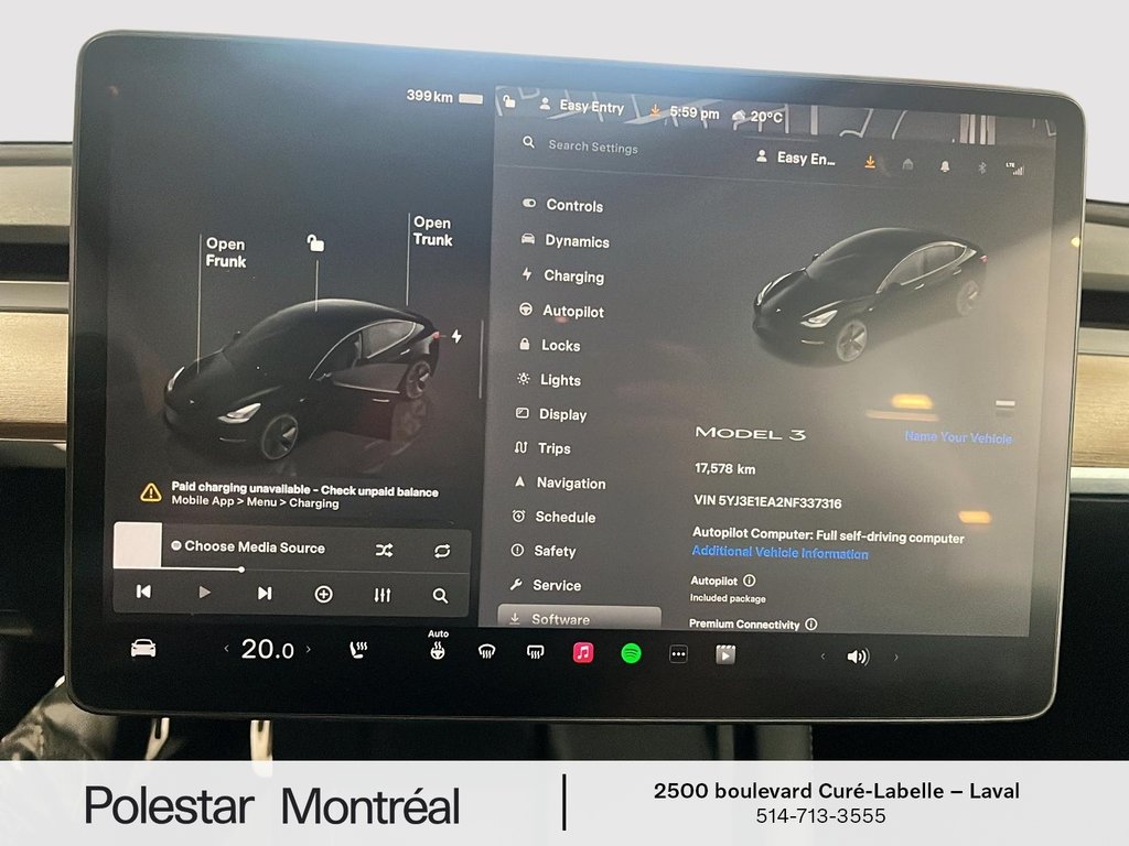 Tesla MODEL 3 Standard Range 2022 à Laval, Québec - 14 - w1024h768px