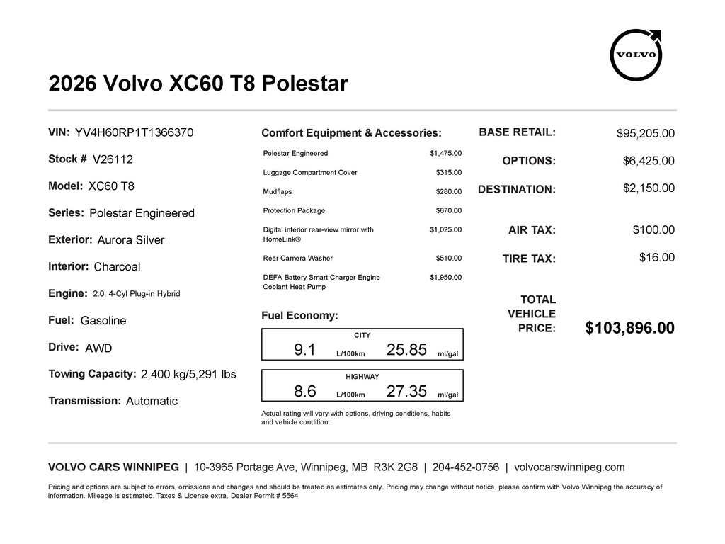 2026 Volvo XC60 Plug-In Hybrid Polestar Engineered-1
