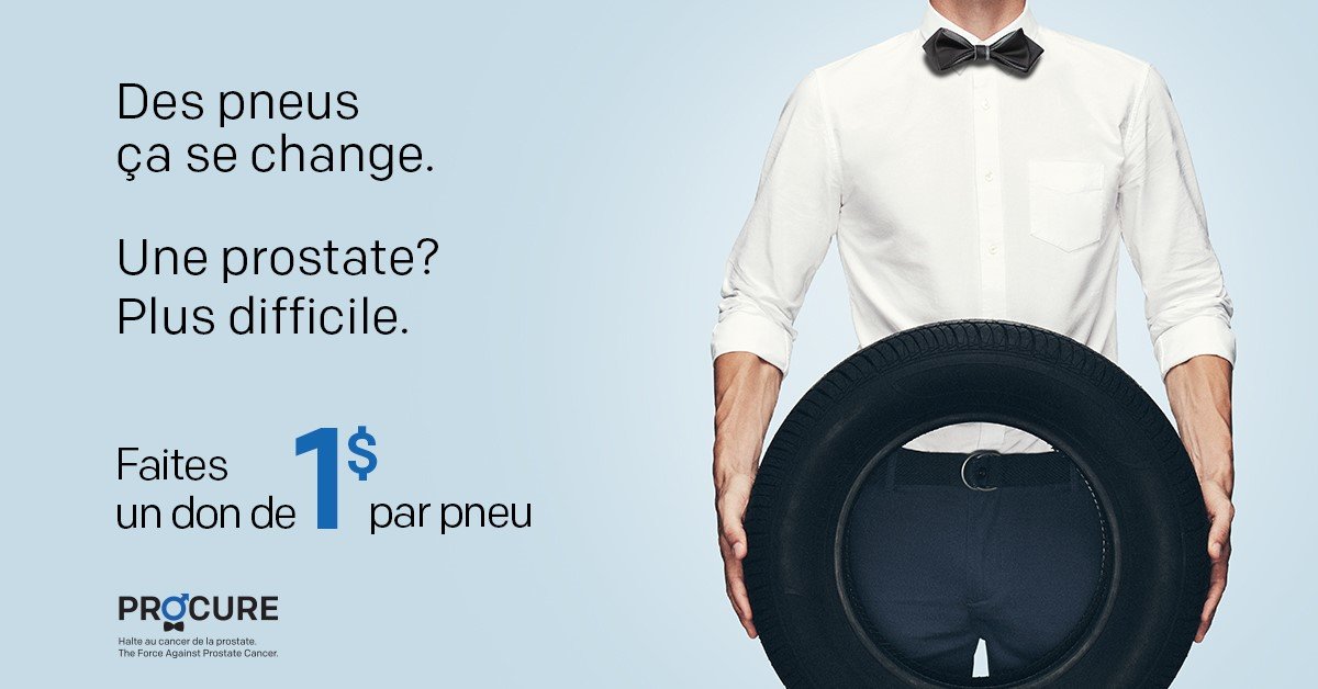 Luttez contre le cancer de la prostate, en donnant 1$ par pneu d’hiver changé en concession!