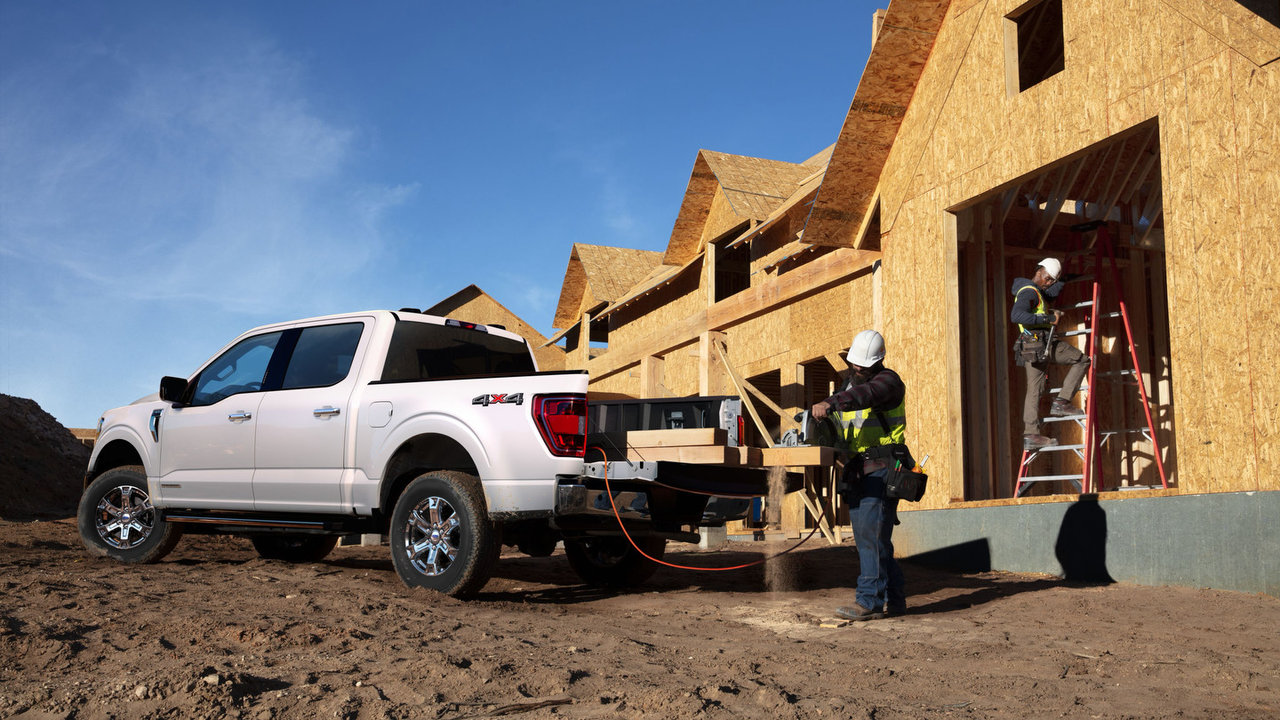 The F-150 PowerBoost Hybrid Runs Your Circular Saw, Miter Saw, and Compressor Simultaneously. Here Is How.
