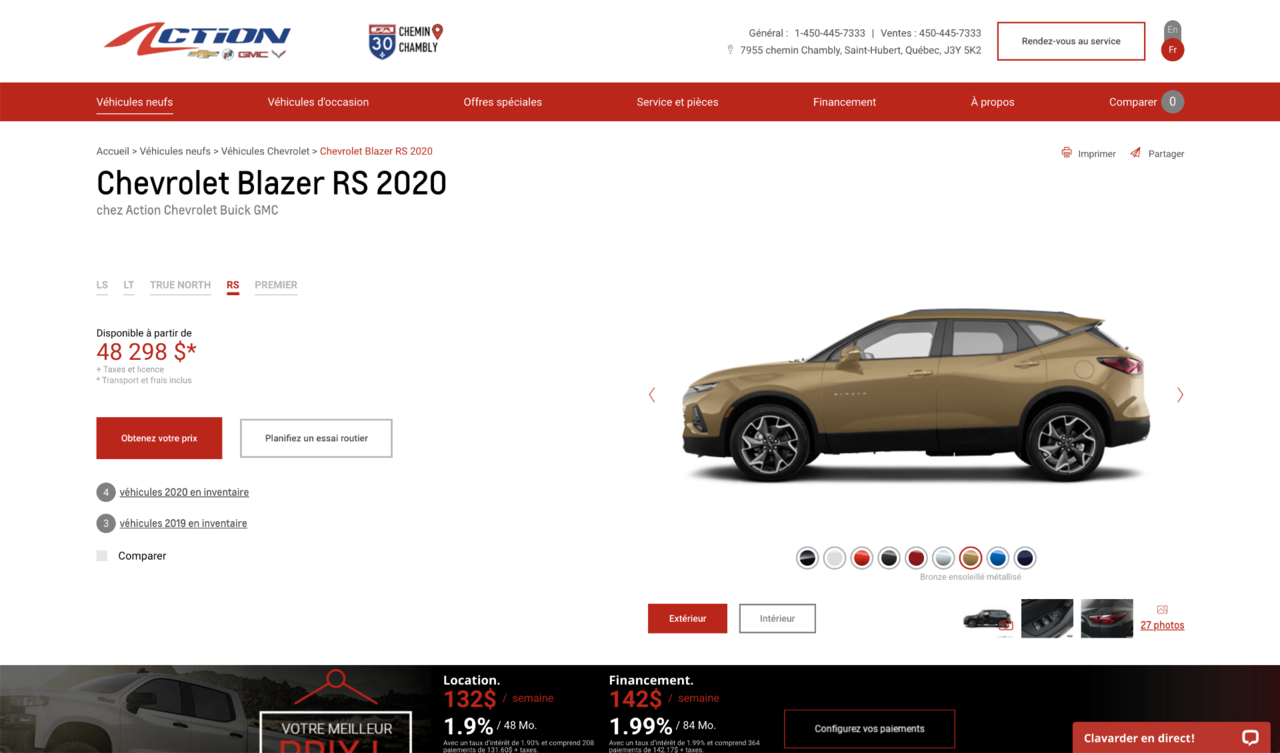 Comment magasiner un véhicule GM neuf sur Action Chevrolet