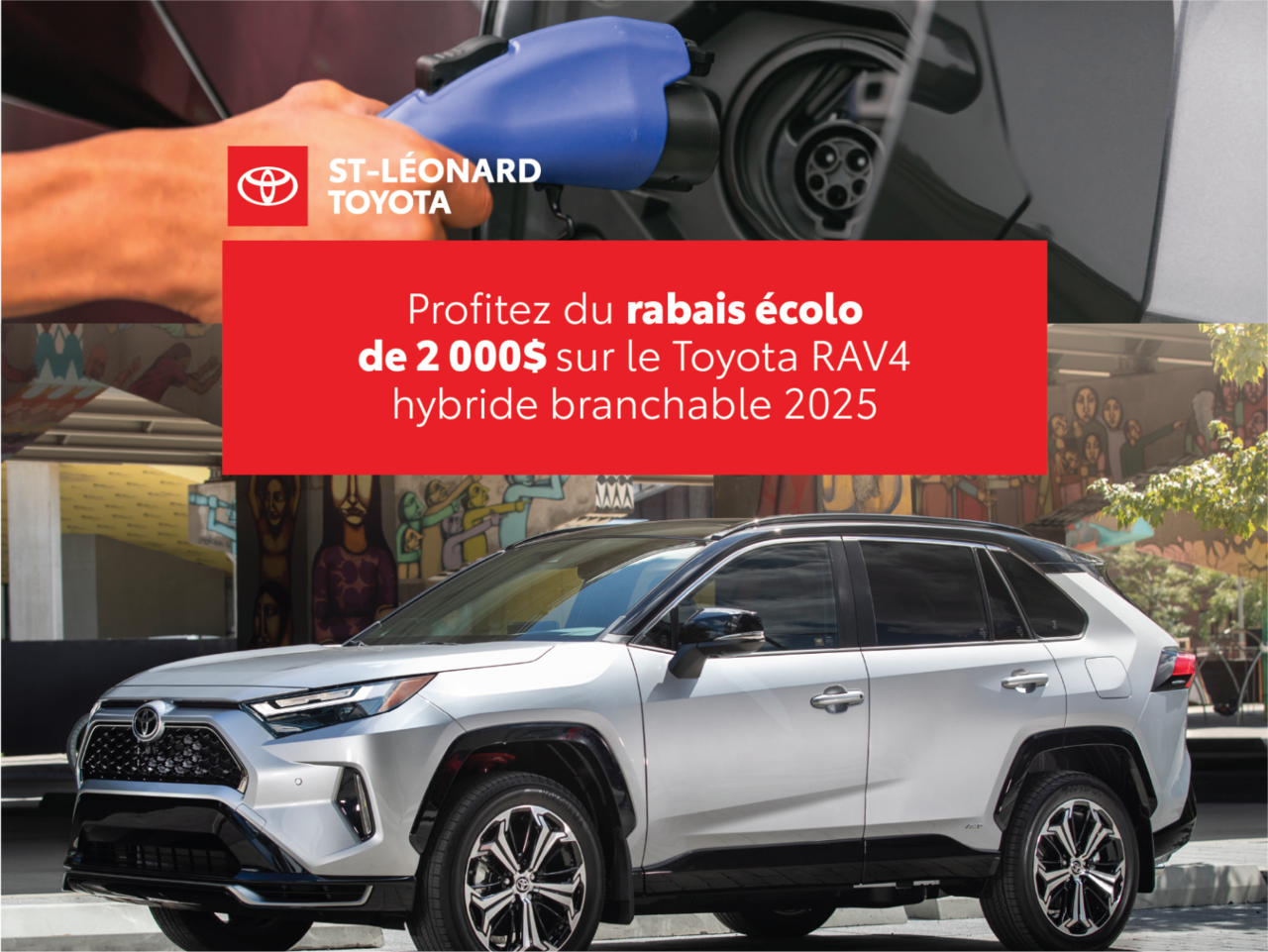 Profitez du rabais écolo de 2 000 $ sur le Toyota RAV4 hybride branchable 2025