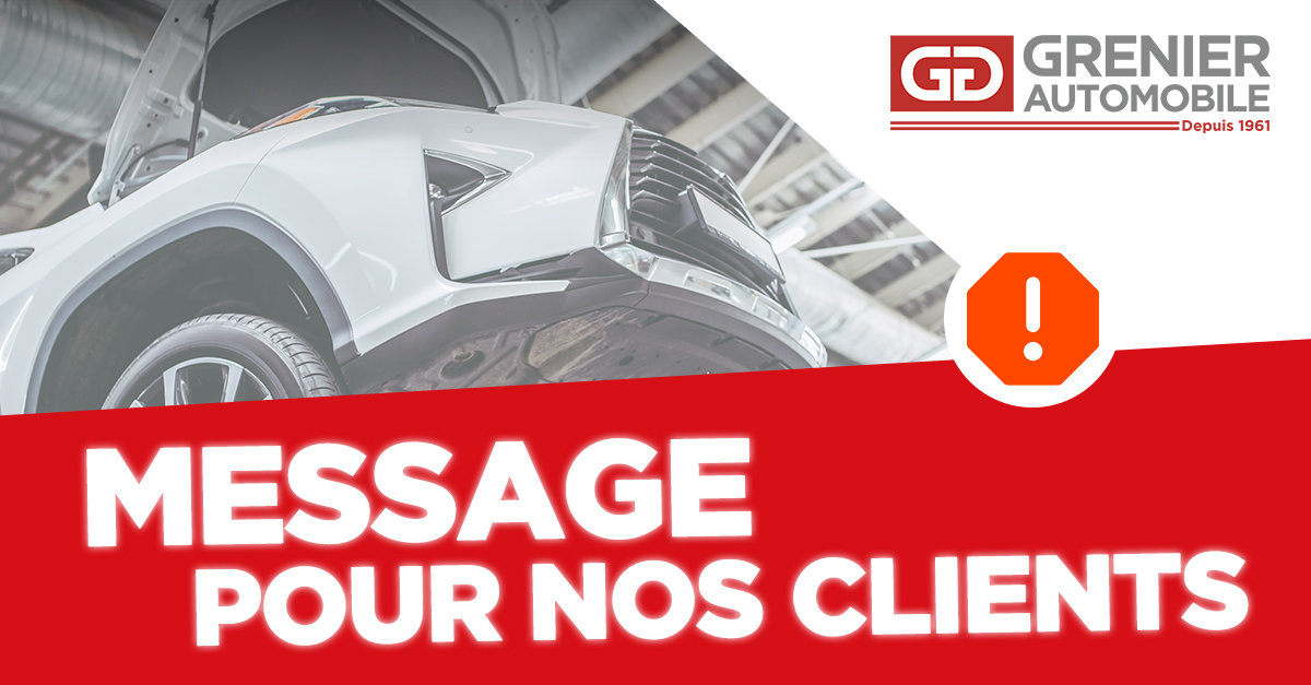 Message pour nos clients !