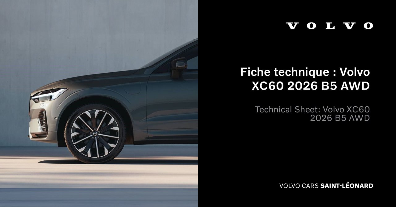 Technical Sheet: Volvo XC60 2026 B5 AWD