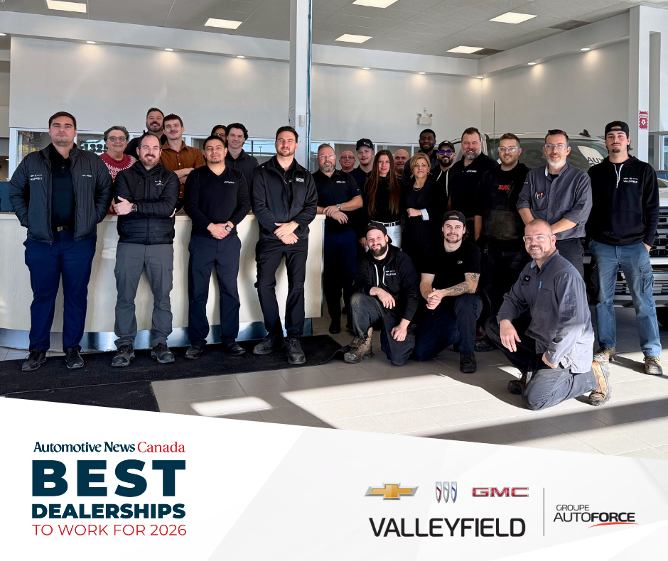 Chevrolet Buick GMC de Valleyfield parmi les meilleurs concessionnaires où travailler au Canada en 2026