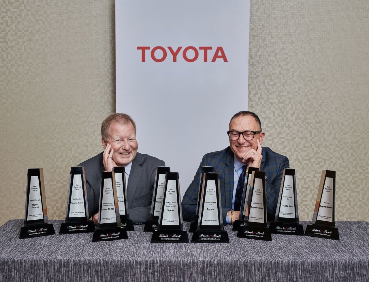 All Vehicles Cars & Minivans Hybrids Crossovers & SUVs Pickup Trucks Build & Price Find a Dealer MENU           News Releases  Toyota Canada Inc. receives 12 retained value awards from Canadian Black Book and Four ALG residual value awards