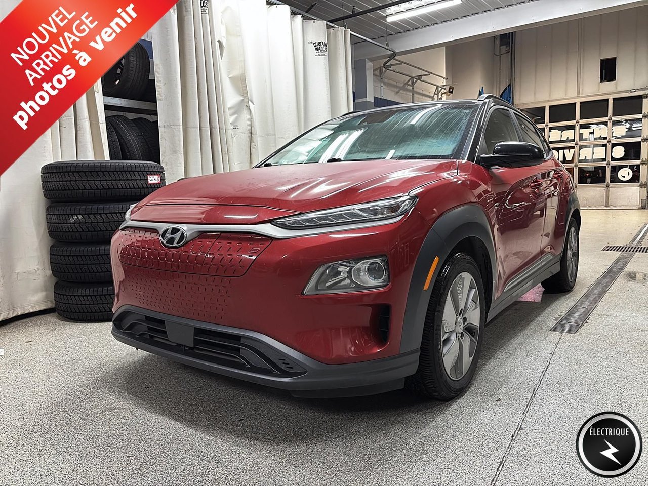 Pulse Red w/Black Roof 2021 Hyundai Kona Electric SUV / Crossover  Automatic