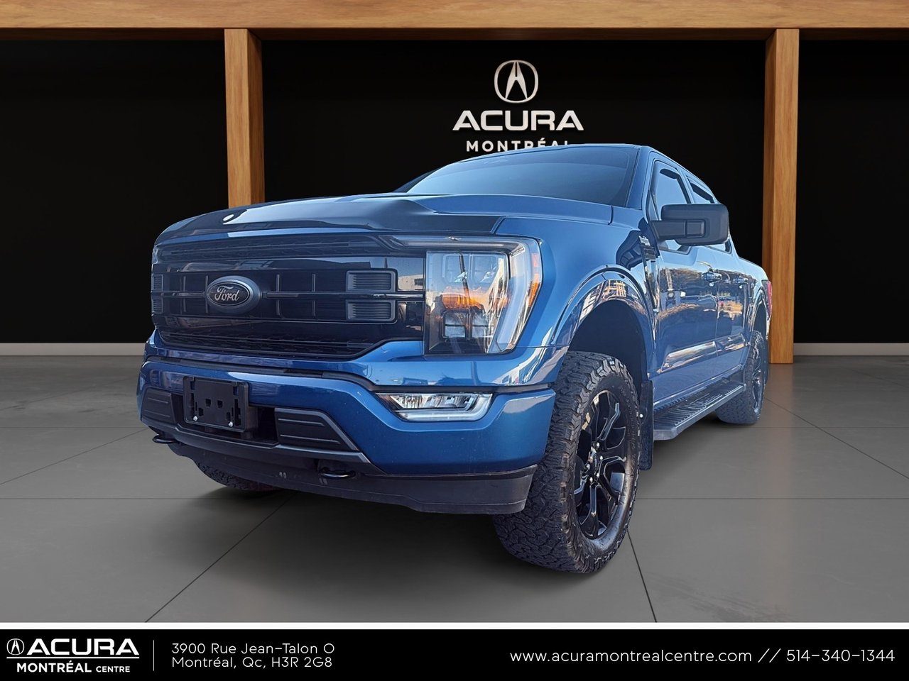 Blue 2022 Ford F-150 Pickup Truck Four-Wheel Drive Automatic