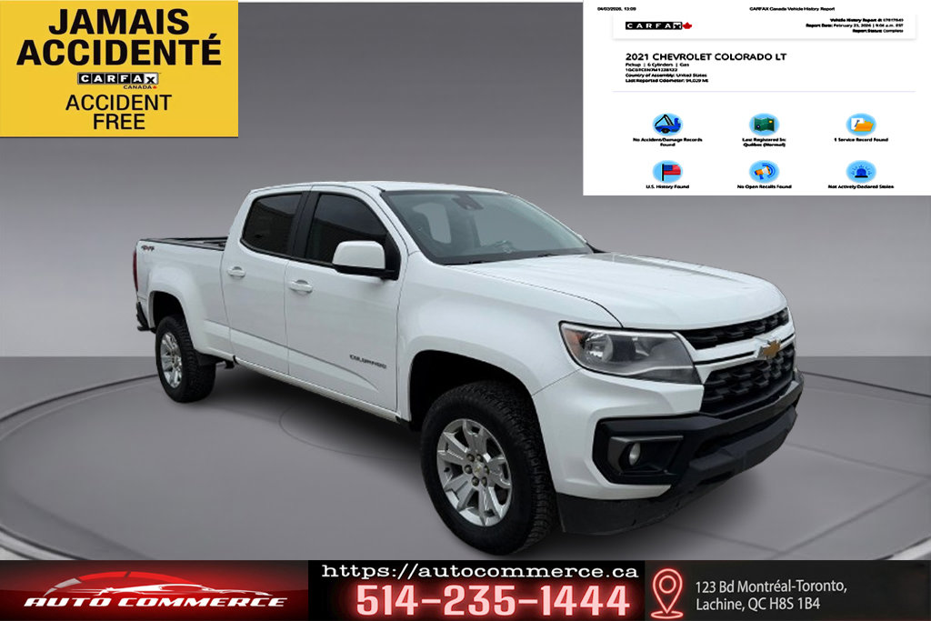 White 2021 Chevrolet Colorado Pickup Truck Four-Wheel Drive Automatic