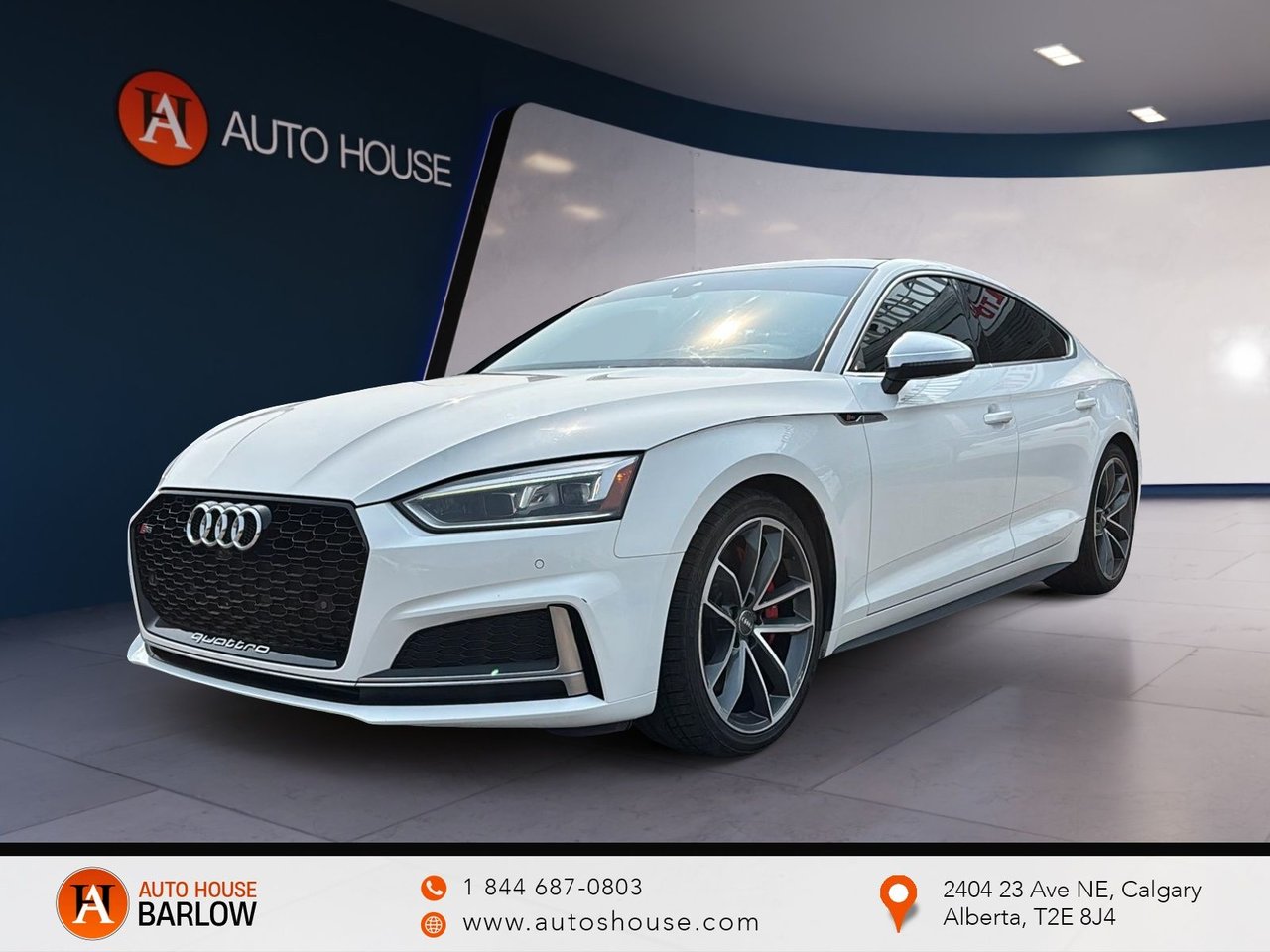 White 2018 Audi S5 Sportback Sedan All-Wheel Drive Automatic