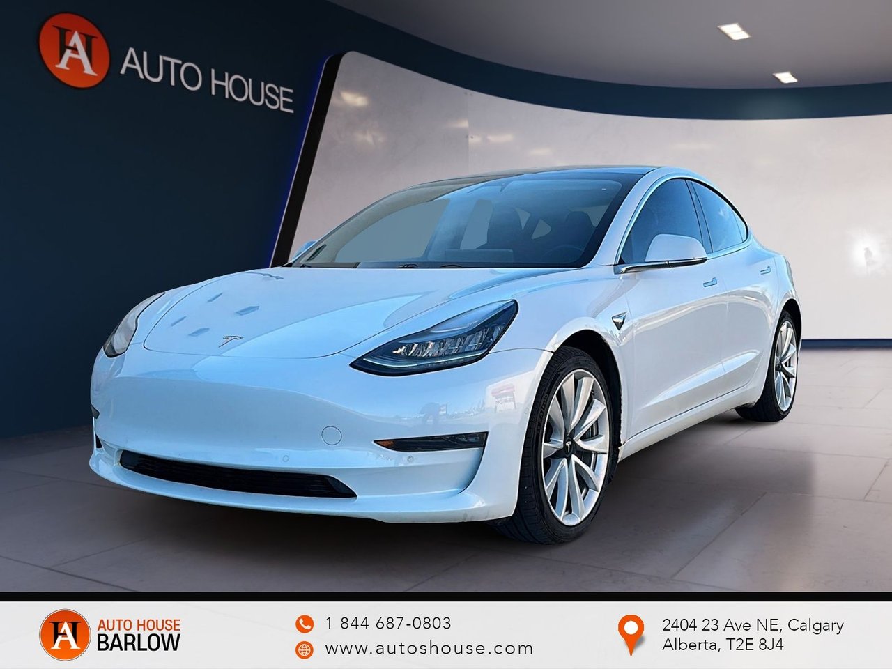 White 2018 Tesla Model 3 Sedan All-Wheel Drive Automatic