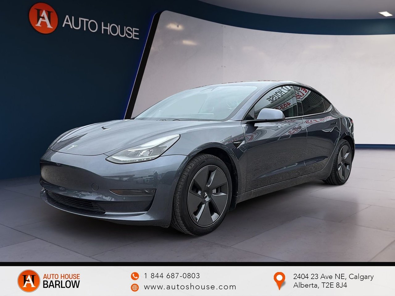Gray 2021 Tesla Model 3 Sedan Rear-Wheel Drive Automatic