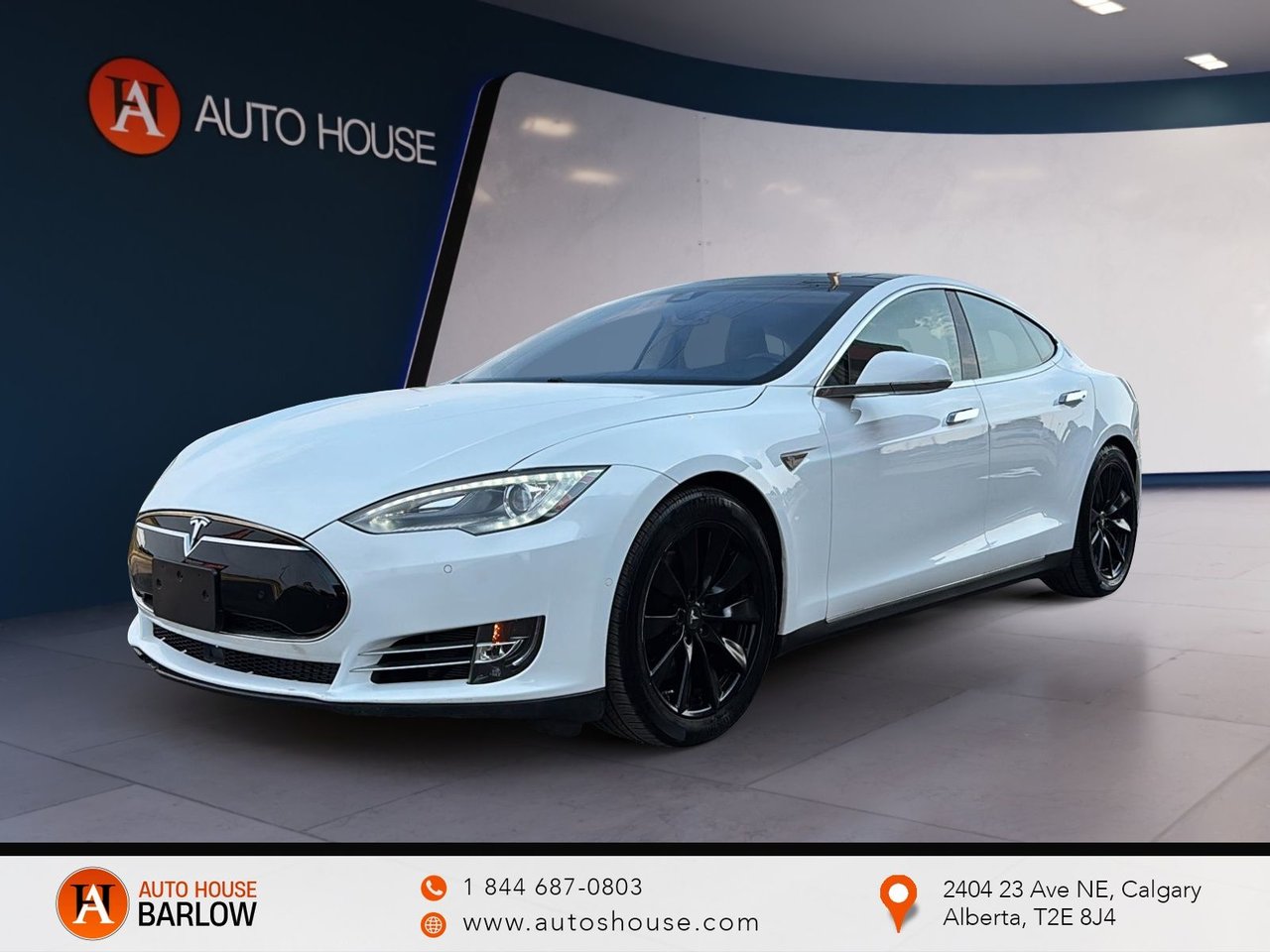 White 2015 Tesla Model S Sedan All-Wheel Drive Automatic