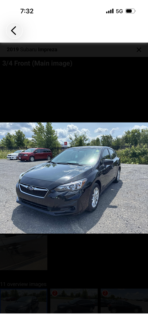 Black 2019 Subaru Impreza Hatchback Continuously Variable Transmission