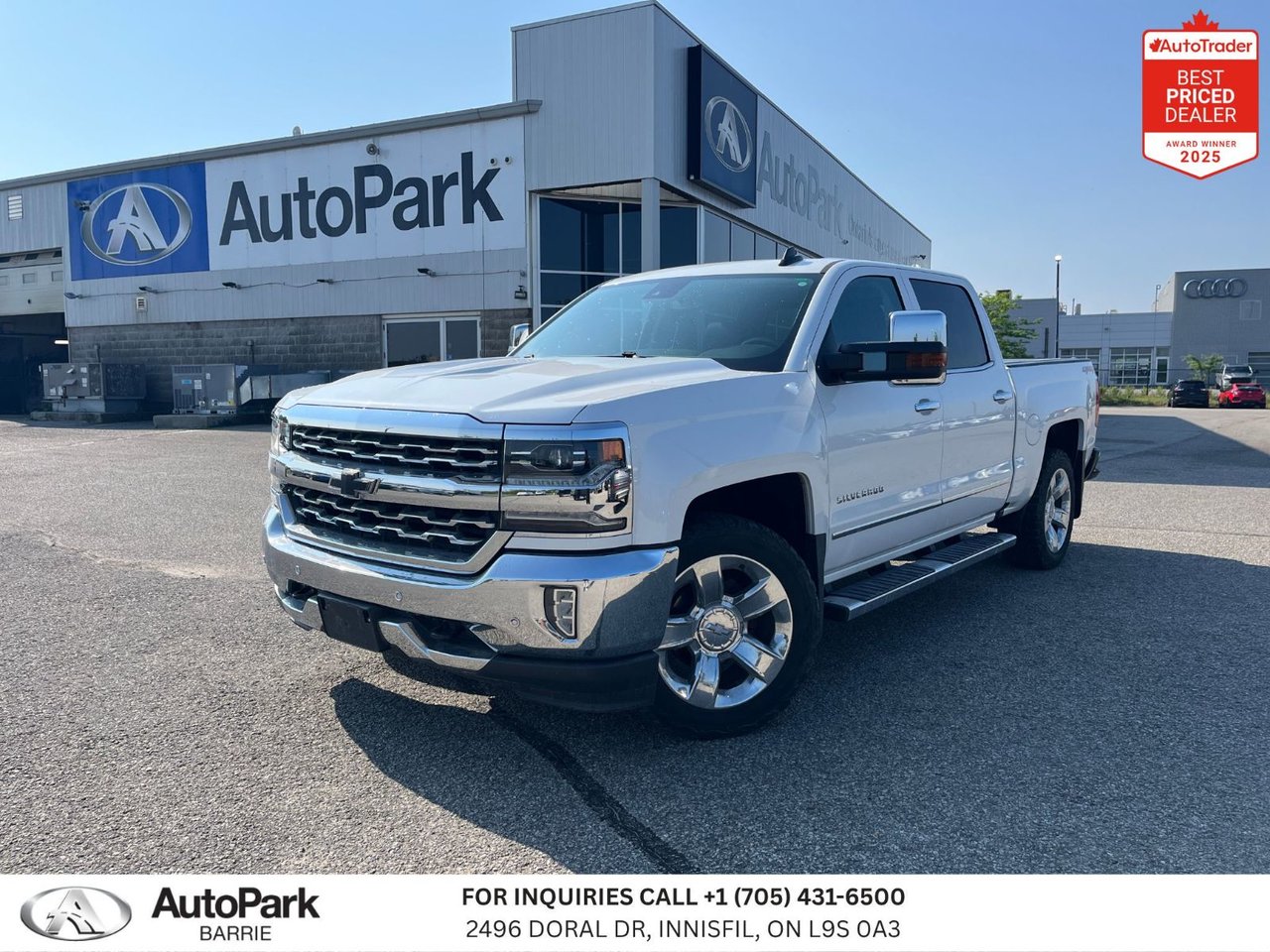White (Iridescent Pearl Tricoat) 2018 Chevrolet Silverado 1500 Pickup Truck Four-Wheel Drive Automatic