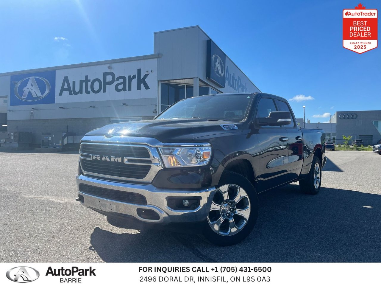 Diamond Black Crystal Pearl 2019 RAM 1500 Big Horn Quad Cab 4WD Pickup Truck Four-Wheel Drive Automatic