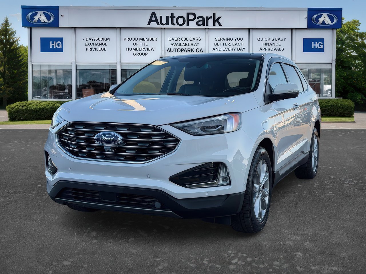 Star White Metallic Tri-Coa 2022 Ford Edge Titanium AWD SUV / Crossover All-Wheel Drive Automatic